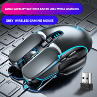 Mouse Game menyala 2.4ghz PC nirkabel ergonomis, Mouse Game komputer Aksesori kantor LED 3D Usb gaya baru