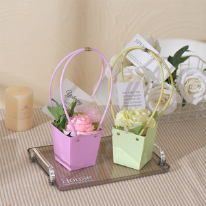 Bolsa <span class=keywords><strong>de</strong></span> Regalo Floral en Forma <span class=keywords><strong>de</strong></span> T, Impermeable, con Asa Larga, para Macarons y Flores Frescas, Venta al Por Mayor - Product Image 2