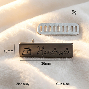 Private Name Custom Metal Tags Custom Logo <b>Sew</b>-on Metal Emblems Fashion Brand Labels for <b>Bags</b> and Garments - Product Image 1