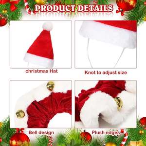 Knitted <b>Red</b> <b>Scarf</b> 23 Inch Santa Outfit Clothes for Goose Christmas Outdoor Patio Yard Lawn Art - Product Image 3