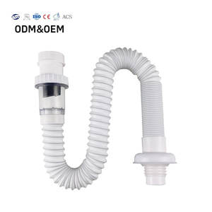 Tuyau d'évacuation flexible en PVC de 1-1/4 pouce pour évier de cuisine, anti-odeur, pour lavabo – Vente en gros - Product Image 1