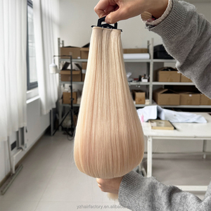 ผมแท้รัสเซียแบบ Double Drawn เกรด 12A น้ำหนัก 100 กรัม ไม่ผสมซิลิโคน สีบลอนด์ Genius Weft ผมแท้ Remy 100% แบบ Virgin Genius Weft สำหรับต่อผม - Product Image 2