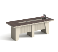 Table de conférence en bois moderne de haute qualité pour l'école et le bureau, design de grande taille pour les réunions moyennes à importantes, discussions d'équipe