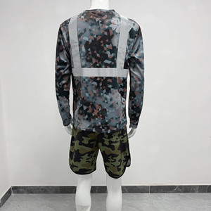 Rise เสื้อตกปลาสำหรับผู้ชาย, เสื้อยืดแขนยาว UPF 50 + เสื้อยืดป้องกันแสงแดดพร้อมแถบสะท้อนแสงสำหรับกิจกรรมกลางแจ้งปลอดภัย - Product Image 4