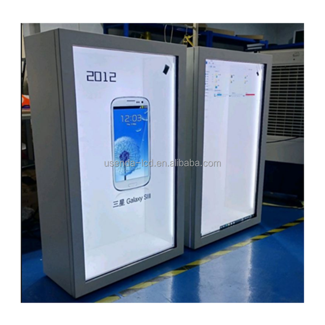 75 86inch Built in PC Touch Screen Advertising Human Size Interactive Showcase 3D Holographic Transparent LCD Display Box