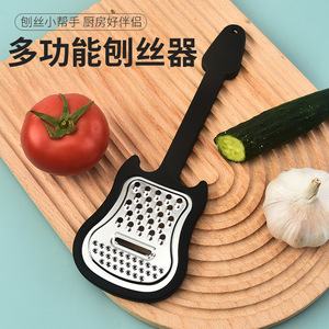 Éplucheur de fruits en forme de <span class=keywords><strong>guitare</strong></span> en acier inoxydable Amz Hot, manuel, multifonction, pour melon et pommes de terre, ustensile de cuisine PP - Product Image 3