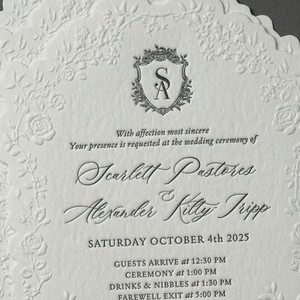 Tarjetas de Invitación de Boda Modernas y Ecológicas de Papel de Algodón con Estampado Dorado, Impresión Tipográfica, Forma Irregular, Barnizado Mate, Creativas en 3D - Product Image 2