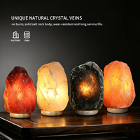 Lampe en sel rose de l'Himalaya de haute qualité avec variateur d'intensité, base en bois, pour décoration de spa à domicile, veilleuse, vente en gros