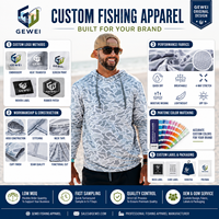 UV-Bescherming 50 + Snel Droog Blanco Vissen Hoodie Lange Mouw Custom Kids Vissen Jersey Spf Shirt Lange Mouwen Vissen Shirt