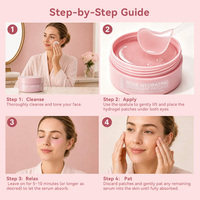 Masque Hydrogel pour les Yeux au Design Populaire Rose, Acide Hyaluronique, Fraise, Hydratant, Éclaircissant, Anti-Cernes, Anti-Teint Terne, Soin des Yeux