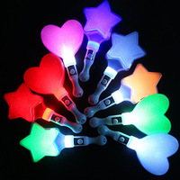 Bâton lumineux LED en plastique fluorescent en forme de cœur G-6665 pour bars, concerts, festivals et fêtes