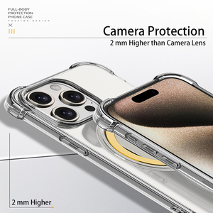 Étui de téléphone magnétique avec béquille ultra transparent pour iPhone 16 15 Pro Max <span class=keywords><strong>14</strong></span> 13 12, coque transparente avec support, nouveaux produits 2024 - Product Image 6