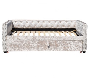Divano <span class=keywords><strong>Letto</strong></span> <span class=keywords><strong>Singolo</strong></span> in <span class=keywords><strong>Velluto</strong></span> Schiacciato di Alta Qualità, Stile Moderno per Soggiorno - Product Image 2