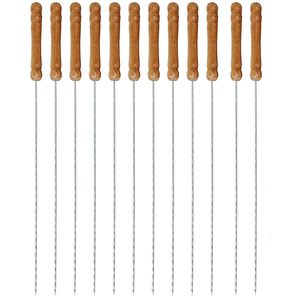 Ensemble de brochettes Surtechs 35 pièces en acier inoxydable, spatule à kebab avec manche en bois, outils de grillade - Product Image 1