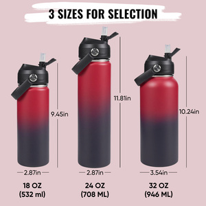 Ensemble de 4 bouteilles isothermes à double paroi de 18 oz, sans BPA, anti-fuite, antidérapantes, gardent le froid pendant 24 heures - Product Image 6