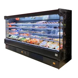 Supermarket Big capacity Air Curtain Multideck Open Cabinet Chiller Refrigerator For Fruit Vegetable Display
