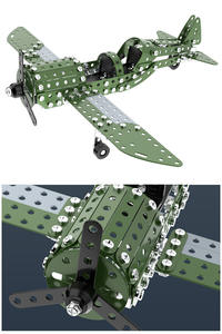 Kit de construction métallique Avion de chasse – <span class=keywords><strong>Cadeau</strong></span> <span class=keywords><strong>pour</strong></span> garçons – Jouet d'aviation STEM avec gravure personnalisée – Vente en gros sur mesure - Product Image 3