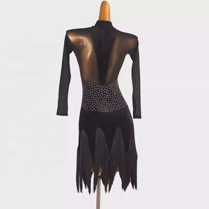Vestido de Baile Latino con Flecos y Pedrería para Mujer, Traje de Rumba y <span class=keywords><strong>Cha</strong></span> <span class=keywords><strong>Cha</strong></span> de Una Pieza, Profesional, para Competencia - Product Image 5