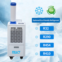 Climatiseur portable industriel sur pied avec compresseur de chauffage et de refroidissement 9000 BTU/10500 BTU avec réservoir d'eau de 6 L