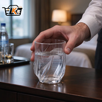 Gelas Tumbler Kaca Relief Vintage 320ml Langsung dari Pabrik, Bebas Timbal, Kristal, Alas Berat, Aman untuk Mesin Cuci Piring, untuk Bar, Pesta, Hadiah Pernikahan