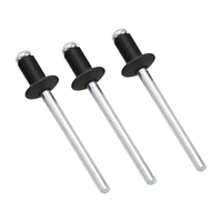 Rivets aveugles à tête dôme en alliage d'aluminium, peints en noir, à extrémité ouverte, 3,2 mm-5,0 mm, fixations pour boîtiers électroniques et tôles métalliques