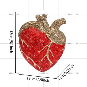 Bolso de Mano Elegante y Clásico para Mujer, con Forma de Corazón y Pedrería Brillante, Ideal para Fiestas y Eventos - Product Image 3
