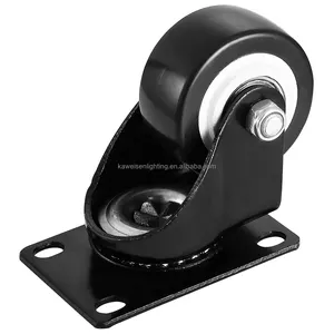 Light duty black PVC Gold Diamond small double ball bearing caster wheels with plate 2 inch furniture swivel caster chair wheel