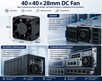 Ventilateur de refroidissement DC haute vitesse Speedfan 40x40x28mm 12V 24V, ventilateur axial sans balais pour PC industriel, ordinateur embarqué