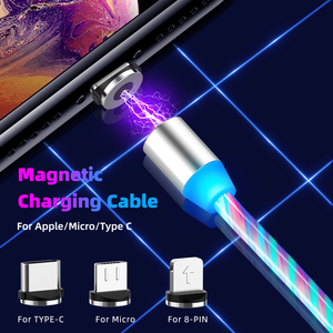 LED Débit USB Chargeur Câble Lampe Briller Chargeur Lueur Chargeur Magnétique Connexion Rapide Magnétique Trois-en-un USB Câble Compatible - Product Image 5
