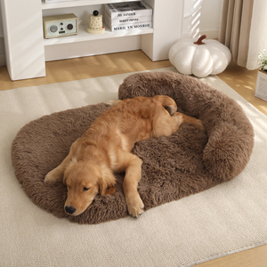 Cama para Mascotas de Felpa Sintética, Cálida y Acogedora para Invierno, Transpirable, Ortopédica, Suave, con Espuma Viscoelástica - Product Image 1