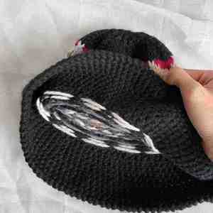 Gorro de Pescador Tejido a Mano con Diseño Retro Coreano Jacquard, Gorro de Ganchillo Grueso con Borde Enrollado - Product Image 5