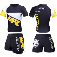 2025 Ensemble de Combat UFC MMA Shorts Kickboxing Boxe Entraînement Personnalisé Muay Thai Sanda Boxeo Trois Pièces