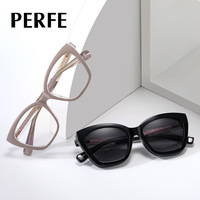 MM 81630 Nouvelles lunettes de soleil polarisées à clip pour femmes, style punk, monture complète en TR90, anti-lumière bleue, branches en propionate CP