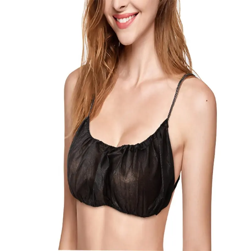 Bông Của Phụ Nữ Áo Ngực Và Quần Lót Thiết Lập Đồ Lót Nhà Sản Xuất Dùng Một Lần Đen Bikini Áo Ngực Cho Phun Thuộc Da Phụ Nữ Spa Du Lịch Bán