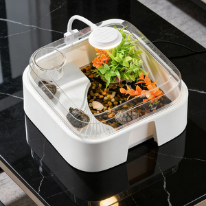 Zturn ZT LEO252 Terrarium pour tortues terrestres et aquatiques à double usage, avec couvercle <span class=keywords><strong>de</strong></span> plateforme <span class=keywords><strong>de</strong></span> basking, anti-évasion, réservoir d'élevage écologique pour reptiles en PS - Product Image 3