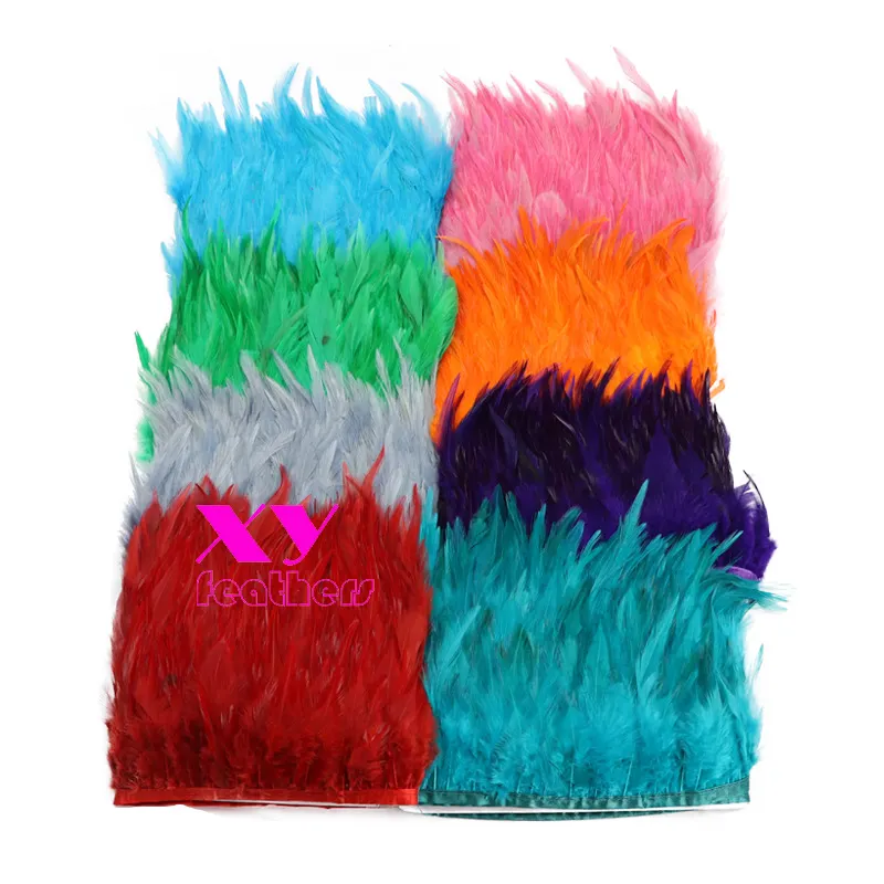 8-12cm piume di pollo di carnevale colorate multicolori di alta qualità Trim piume di gallo all'ingrosso per costumi da ballo