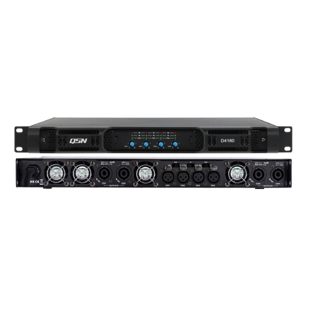 Power Amplifier 4 Channel Class-D 1800WX4 Professional Amplifier D4180
