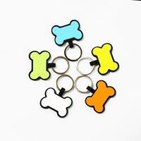 Targhette per cani in silicone a forma di osso piccolo, 10 colori brillanti, incisione personalizzata, nome dell'animale, in lega di zinco, motivo solido, semplici