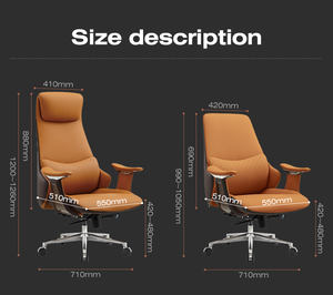 Sedia da ufficio moderna e ergonomica con schienale alto, comoda in alluminio, vera pelle, sedia per Computer regolabile in altezza - Product Image 6