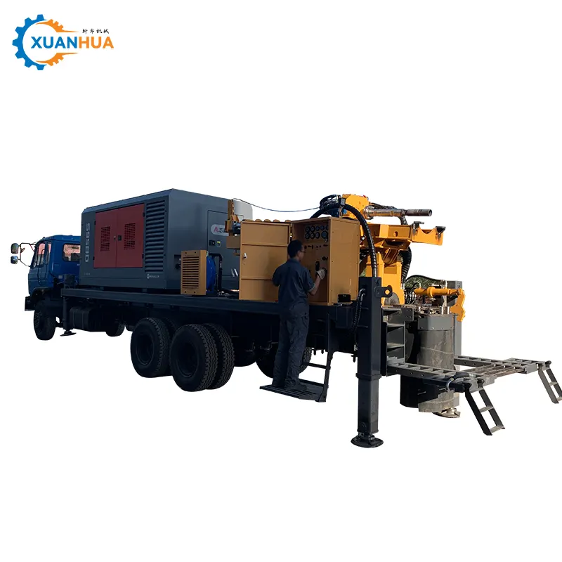 cheap price 600/1000 mine truck mounted rotary borehole water well drilling rig machine