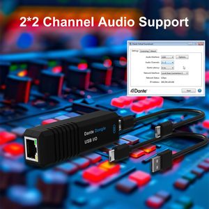 Adaptateur bidirectionnel analogique Audinate <span class=keywords><strong>Dante</strong></span> AVIO, dongle <span class=keywords><strong>Dante</strong></span> USB I/O audio numérique prenant en charge 2 * 2 canaux bidirectionnels - Product Image 4