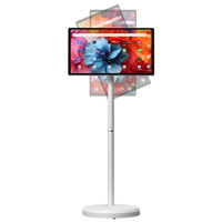 Pantalla Publicitaria LED Inteligente Interactiva de 22 Pulgadas, Multitáctil, LCD HD1080, con Batería, TV Móvil con Ruedas