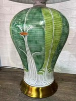 Lampe de table et vase en céramique et porcelaine Ruxi Jingdezhen, design éclaté fait main, motif chou, avec personnalisation Bok Choy antique