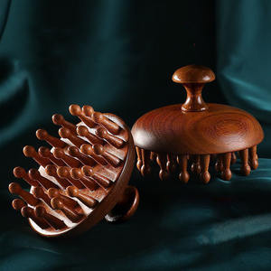 Holzkopf Kopfhaut Massage gerät Kamm Shampoo Breit zahn Haar bürste Guasha Tool - Product Image 5