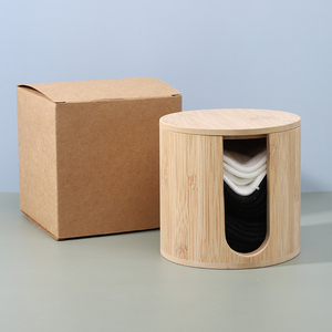 Tampons démaquillants lavables, écologiques, naturels, 100% biologiques, réutilisables, en <span class=keywords><strong>coton</strong></span> de bambou pour le visage, dans une boîte en bambou - Product Image 4