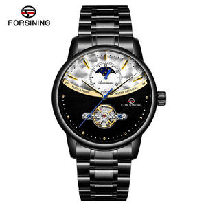 <span class=keywords><strong>Montre</strong></span> automatique Forsining <span class=keywords><strong>pour</strong></span> <span class=keywords><strong>homme</strong></span>, phase de lune bleue, tourbillon, montres mécaniques, bracelet en acier noir, étanche - Product Image 6