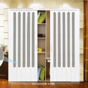 باب قابل للطي من البلاستيك الشفاف الأبيض الجميل مع زجاج للاستخدام الداخلي - Product Image 5