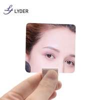 Miroir de poche compact en acier inoxydable avec logo personnalisé Lyder, petit miroir de maquillage portable en cuir PU