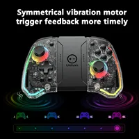 Gamepad KS40-1RGB untuk Switch Switch OLED Lite Pengontrol Game Nirkabel Transparan Joystick Enam Sumbu Joy Pad