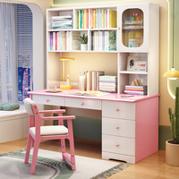 Bureau d'étude multifonctionnel en bois massif pour les élèves du collège, bibliothèque intégrée et bibliothèque, bureau d'écriture à domicile, bureau d'ordinateur